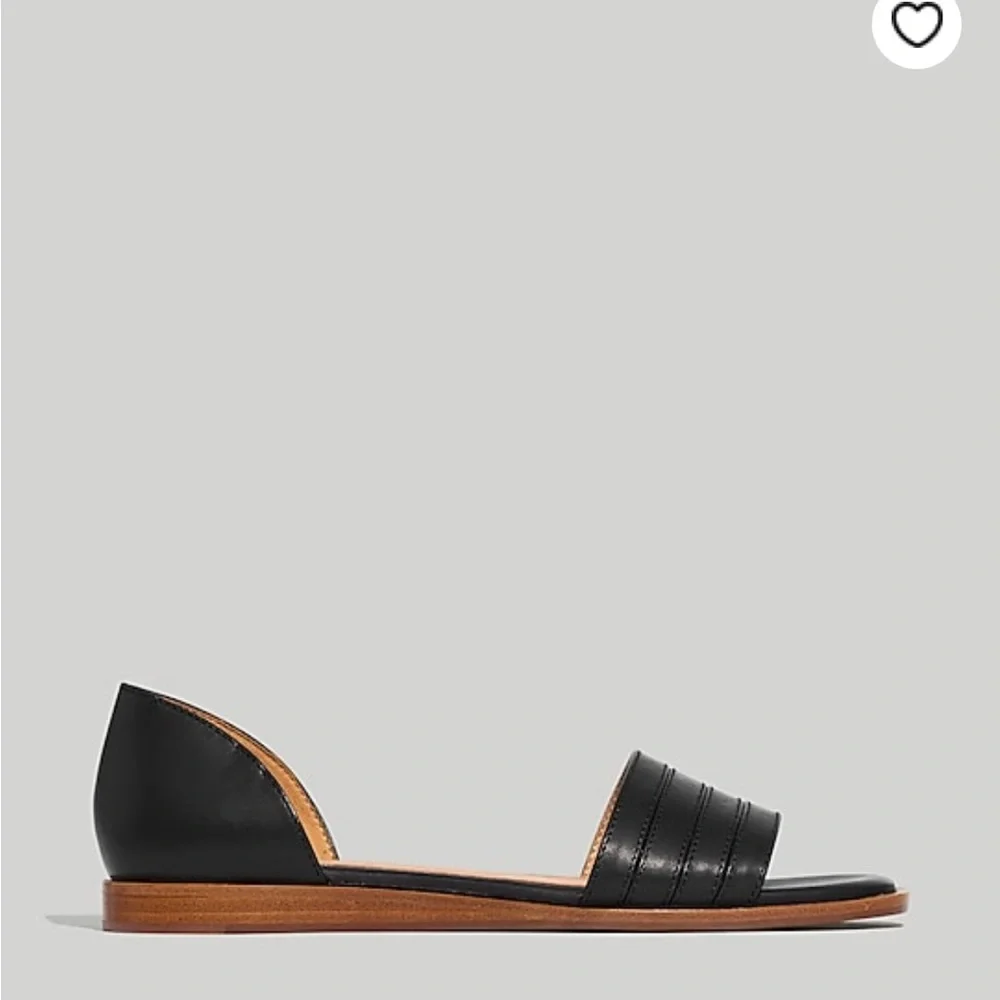 NIB Madewell Pieced D’Orsay Leather Flats aka The Nelda D’Orsay in True Black 10 - Picture 2 of 4